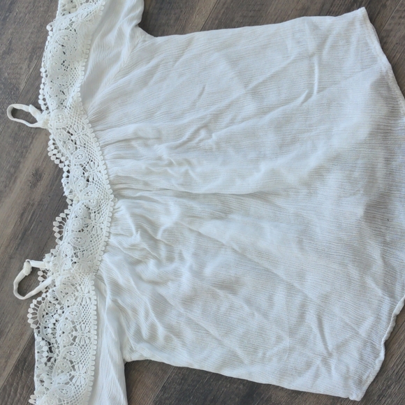 Kingston Grey Tops - Crochet cold shoulder top